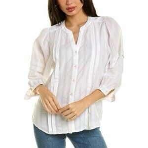 J. McLaughlin White Textured Top